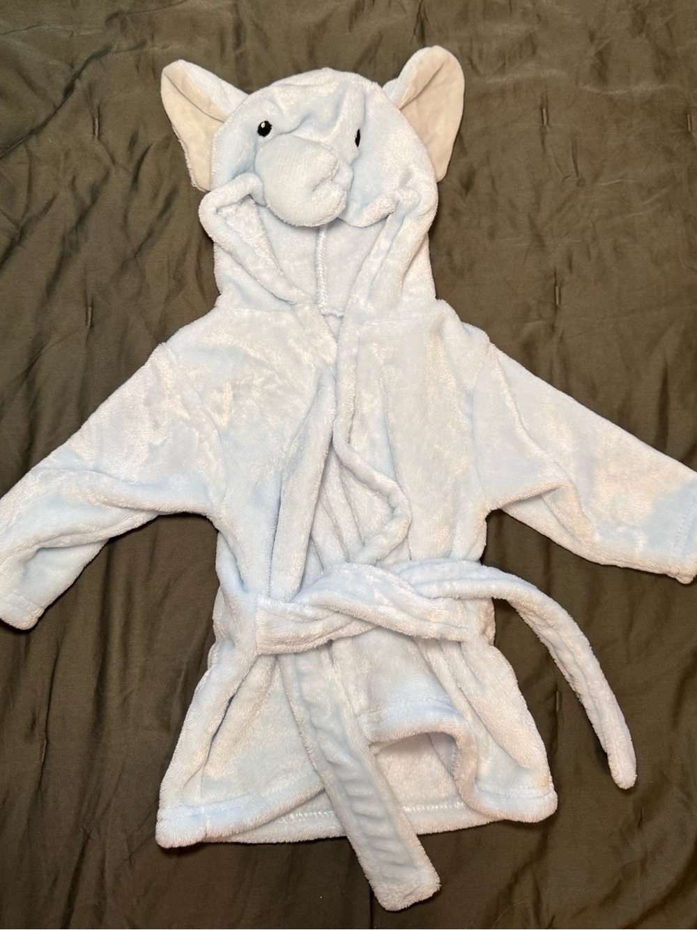 Baby Elephant Hooded Robe: 0-9 months